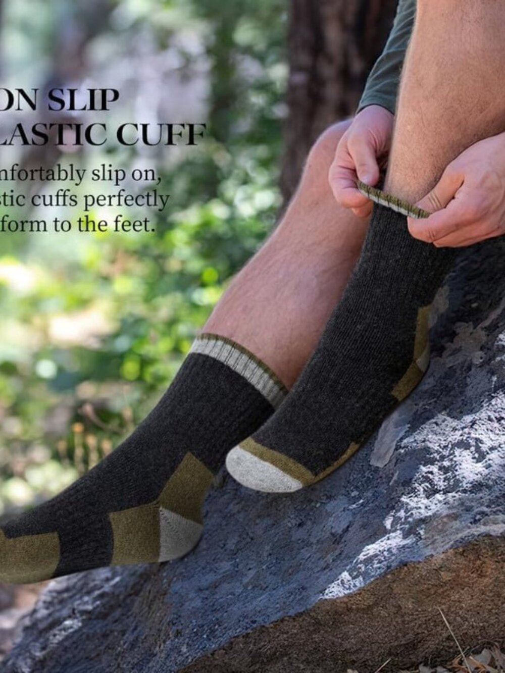 Merino Wool Hiking Socks for Men - 5 Pairs Thick, Warm, Thermal Winter Crew Sock - Picture 5 of 6